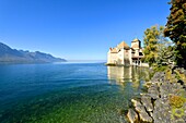 Schweiz, Kanton Waadt, Genfersee, Veytaux, Schloss Chillon im Süden von Montreux