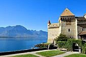 Schweiz, Kanton Waadt, Genfersee, Veytaux, Schloss Chillon im Süden von Montreux