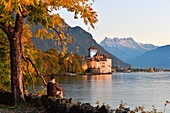 Suisse, Canton of Vaud, Lake Geneva, Veytaux, Chillon Castle at South Montreux