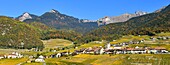 Switzerland, Canton of Vaud, Yvorne, small town surrounded by vineyards