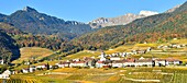 Switzerland, Canton of Vaud, Yvorne, small town surrounded by vineyards