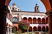 Mexiko, Bundesstaat Michoacan, Morelia, Historisches Zentrum von Morelia, von der UNESCO zum Weltkulturerbe erklärt, Kreuzgang der Kirche La Merced