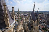 France, Somme, Amiens seen from the towers of the Cathedral listed as World Heritage by UNESCO