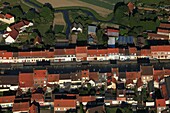 France, Pas de Calais, Saint Omer, Faubourg du Haut Pont in Saint Omer (aerial view)