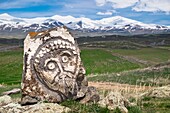 Armenia, Syunik region, Sisian, prehistoric archaeological site of Zorats Karer (or Karahunj), the Centre is an instatllation by the Armenian artist Ashot Avagyan