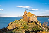 Armenia, Gegharkunik region, Hayravank, the 9th and 10th centuries Hayravank monastery built on a rocky promontory overlooking Sevan Lake