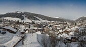 Frankreich, Hochsavoyen, Massif du Chablais die Türen der Sonne Morzine Gesamtansicht und das Pleney-Panorama