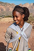 Ethiopia, Tigray regional state, Gheralta range, young girl