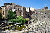 Italy, Sicily, Catania, Baroque city listed as UNESCO World Heritage, the Roman theater