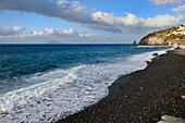 Italy, Sicily, Aeolian Islands, listed as World Heritage by UNESCO, Lipari Island, Acquacalda pebble beach