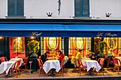 France, Paris, Saint Michel district, courtyard of the Saint Andre trade, back side of the restaurant Procope