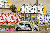 France, Seine Saint Denis, Aubervilliers, the edges of the canal of Saint Denis, street Art