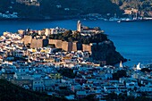 Italy, Sicily, Eolian Islands listed as World Heritage by UNESCO, Lipari, cathedral of San Bartolomé, from the 18th century, on the acropolis dominating the village, in the heart of the citadel