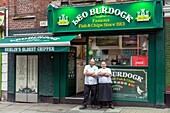 Ireland, Dublin, the fish and chips restaurant Leo Burdock, the best in town, Darren the manager and his employee Stevo