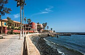 Senegal, Dakar, Insel Goree, UNESCO-Weltkulturerbe, Uferpromenade und ehemaliges Haus von US-Konsul Strickland