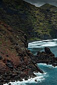 DOUBLON, Europe, Spain, Canarias, La Palma, view of a rocky and volcanic coastline under a tropical and oceanic climate