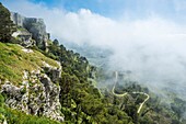 Italien, Sizilien, Erice, befestigte mittelalterliche Stadt oberhalb von Trapani, Castello di Venere, normannische Festung aus dem 12.