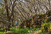 Greece, Ionian Islands, Corfu, woman practicing running