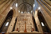 Spain, Catalonia, Tarragona Province, Conca de Barbera comarca, Vimbodi, La ruta del Cister, Monastery Santa Maria de Poblet, listed as World Heritage by UNESCO, the church, the main altarpiece