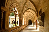 Spain, Catalonia, Tarragona Province, Conca de Barbera comarca, Vimbodi, La ruta del Cister, Monastery Santa Maria de Poblet, listed as World Heritage by UNESCO, the cloister