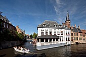 Belgium, West Flanders, Bruges, historical center listed as a UNESCO World Heritage, Grand Place, Dijver canal, Rozenhoedkaai, Rosaire quay