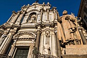 Italy, Sicily, Catane, Piazza del Duomo, Sant'Agata cathedral, of baroque style