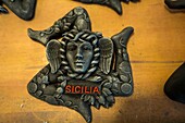 Italy, Sicily, Etna Volcano, figurine symbol of Sicily