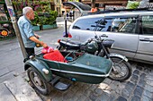 Georgia, Tbilisi, Old Tbilisi or Dzveli Kalaki, old Soviet sidecar