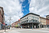 Kanada, Québec, Trois-Rivières, Forges Street an der Kreuzung mit Notre Dame Street