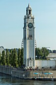 Canada, Quebec, Montreal, the Clock Tower on the Clock Wharf at the Old Port of Montreal