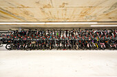 Delft, Netherlands. Newly (2016) build bicycle storage at Delft Railway Station.