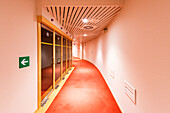 European Parliament, Brussels, Belgium. Hallway with offices inside the European Parliament.