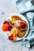 Citrus almond flour poppy seed pancakes