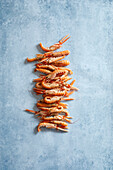 Langoustines on a grey background