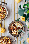 Smoothie bowl with granola and apple