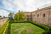 Montjuic Castle old military fortress on Montjuic Mountain overlooking the city, Barcelona, Catalonia, Spain, Europe