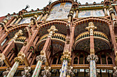 The facade of the Palau de la Musica Catalana (Palace of Catalan Music) concert hall, old city, Barcelona, Catalonia, Spain, Europe