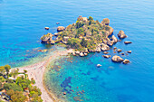 Isola Bella, high angle view, Taormina, Sicily, Italy, Mediterranean, Europe