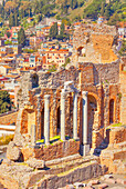 The Greek Theatre, Taormina, Sicily, Italy, Mediterranean, Europe