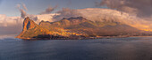 View of Hout Bay from Chapmans Peak Drive, Hout Bay, Table Mountain National Park, Cape Town, Western Cape, South Africa, Africa