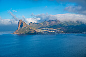 Blick auf die Hout Bay vom Chapmans Peak Drive, Hout Bay, Tafelberg-Nationalpark, Kapstadt, Westkap, Südafrika, Afrika