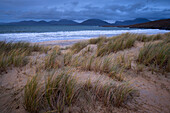 Luskentyre Beach und die Harris Hills, Isle of Harris, Äußere Hebriden, Schottland, Vereinigtes Königreich, Europa