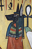 Image of God Anubis and Ankh, Tomb of Pashedu, TT3, Deir el-Medina Tombs (Worker Tombs), Thebes, UNESCO World Heritage Site, Luxor, Egypt, North Africa, Africa