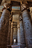 The Great Columns, Vestibule, Temple of Hathor, Dendera, Qena, Egypt, North Africa, Africa