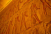 View of bas reliefs in KV8, the Tomb of Merenptah, Valley of the Kings, UNESCO World Heritage Site, Thebes, Egypt, North Africa, Africa