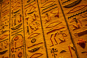 View of hieroglyphs in KV8, the Tomb of Merenptah, Valley of the Kings, UNESCO World Heritage Site, Thebes, Egypt, North Africa, Africa