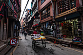 Goods being transported through the streets of Kathmandu central area, Kathmandu, Nepal, Asia