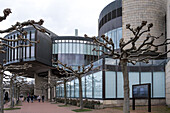 Detail of the State Parliament of North Rhine-Westphalia located on the banks of the River Rhine, Dusseldorf, North Rhine Westphalia, Germany, Europe