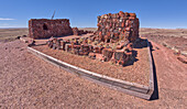 Nahaufnahme des historischen Achat-Hauses im Petrified Forest National Park, Arizona, Vereinigte Staaten von Amerika, Nordamerika