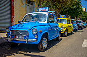 Old Fiat 500, now cars of a driving school, in Asmara, Eritrea, Africa